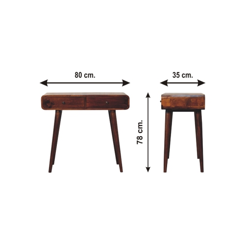 Artisan Furniture Artisan Furniture Chestnut Curved Solid Wood 2 Drawer Hallway Table