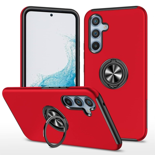 [CS] Hybrid Magnetic Kickstand Invisible Ring Case Cover for Samsung Galaxy A13, Red