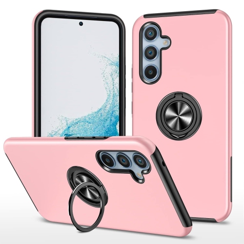 [CS] Hybrid Magnetic Kickstand Invisible Ring Case Cover for Samsung Galaxy A13, Rose Gold