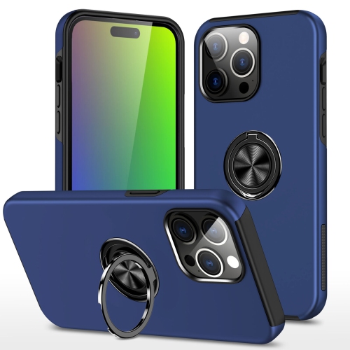 [CS] Hybrid Magnetic Kickstand Invisible Ring Case Cover for iPhone 12 Pro Max, Navy