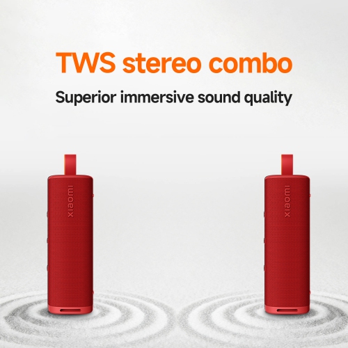 Xiaomi IP67 Waterproof Outdoor Bluetooth Speaker: 30W Stereo Sound, Advanced Bluetooth 5.4, 12 Hours Playback Time, Red
