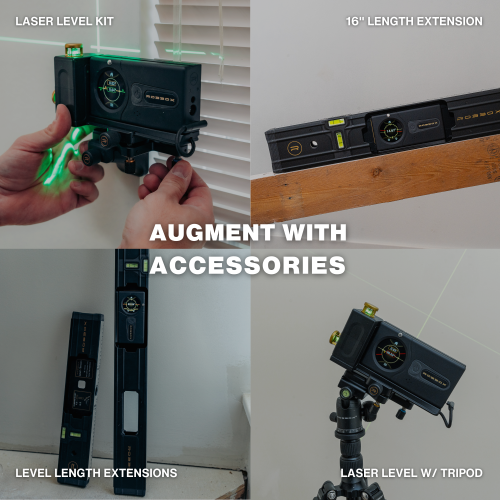 ROBBOX Sennses Pro Device 160' Dual-Laser Distance Meter, Digital Smart Level, and Stud-Detection, Multi-Tool - Black