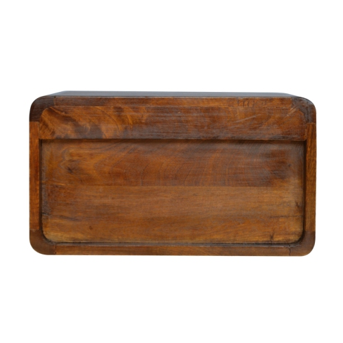 Artisan Furniture Solid Wood Curve Floating Nightstand in Chestnut Finish