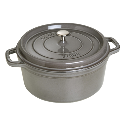 STAUB La Cocotte 6.75 L Cast Iron Round Cocotte, Graphite-Grey