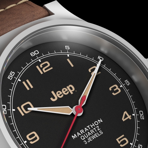 MARATHON- Jeep® Willys SSGPQ on 3-Piece Leather Strap Kit made from Crazy Horse leather 41mm