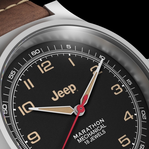 MARATHON- Jeep® Willys SSGPM on 3-Piece Leather Strap Kit made from Crazy Horse leather 41mm