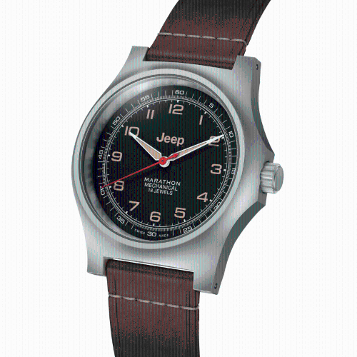 MARATHON- Jeep® Willys SSGPM on 3-Piece Leather Strap Kit made from Crazy Horse leather 41mm