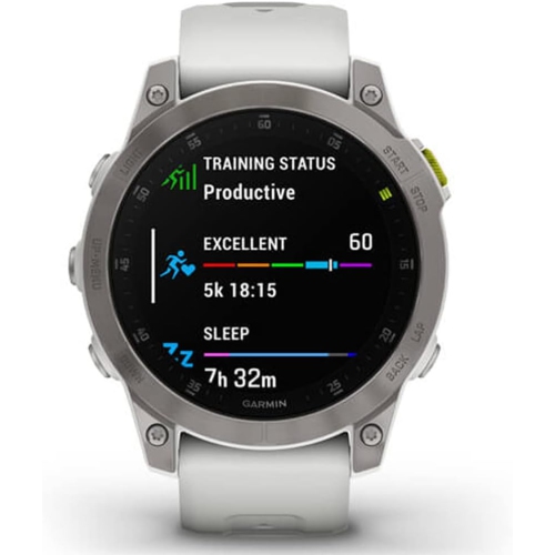 Openbox Garmin epix 47mm Smartwatch with Heart Rate Monitor - Silver/White/Titanium Back （like brand new with seals, never used）