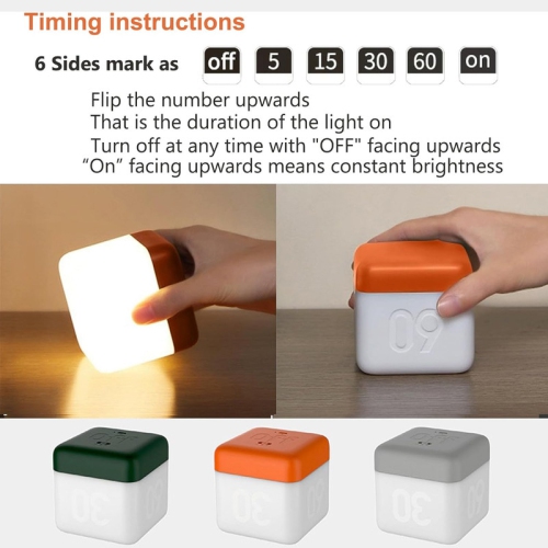 LED Cube Night Light for Kids and Adults, Flip Timer Night Lamp USB Rechargeable Baby Nursery Night Light for Breastfeeding,Movable Light Mood