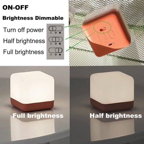 LED Cube Night Light for Kids and Adults, Flip Timer Night Lamp USB Rechargeable Baby Nursery Night Light for Breastfeeding,Movable Light Mood