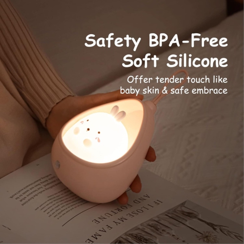 Cute rabbit Motion Sensor Night Light Wall Lamp,Rechargable,Bedroom Decoration for Kids Baby Toddler Teen Gift