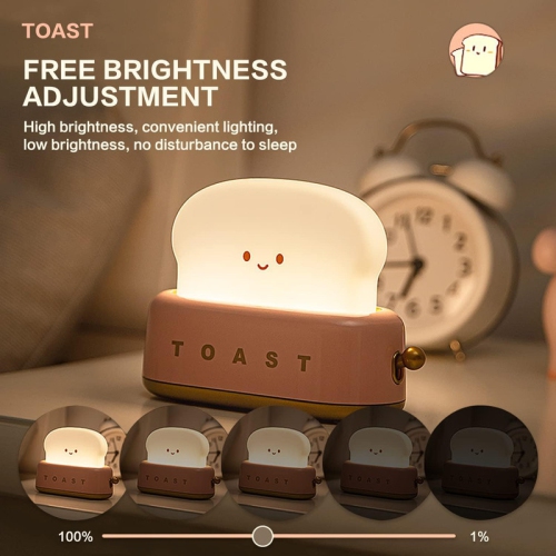 Cute Toast Bread Kids Night Light,Toaster Decorative Table Lamp,Child Room Funny nightlight Decor Bedroom Decorations for Baby Birthday Gifts(Red)