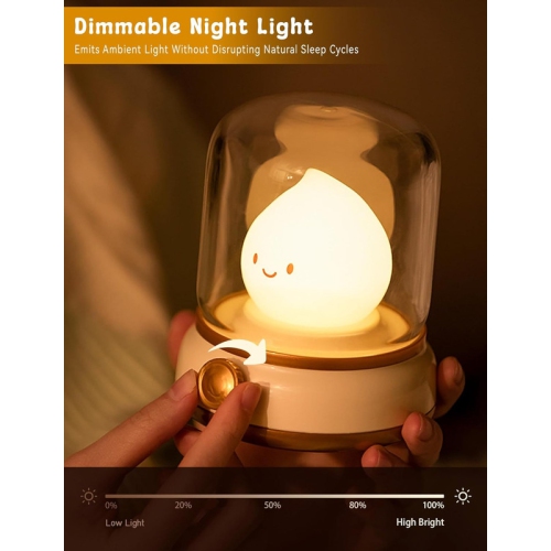 Ghost Campfire Night Light,Cute Kerosene Lamp,Silicone Flame Amber Light,Adjustable Dimmable Rechargeable Night Light for Kids,Girls,Teenager Kids