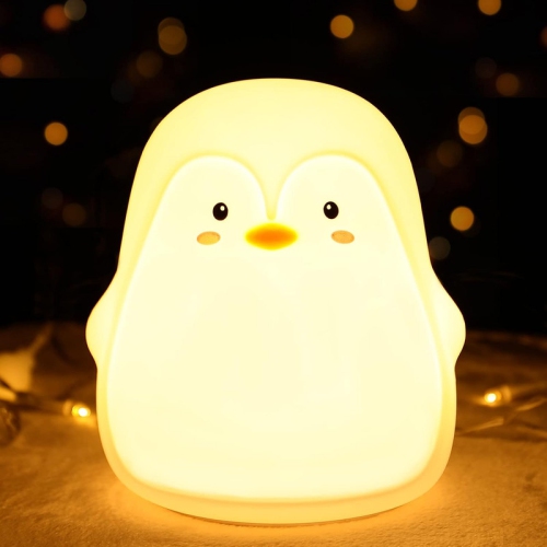 YOULIGHTS  Cute Penguin Night Light - Animal Lamp Penguin Lamp Silicone Night Light Nightlight for Kids Boy Girls Teenage Birthday Gifts \w 7