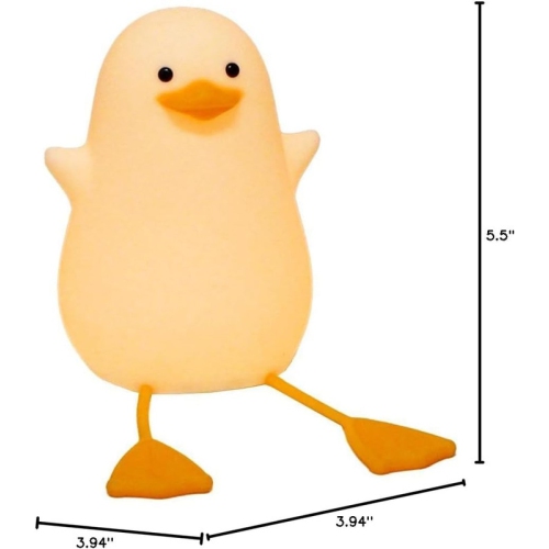 Cute Duck Night Light, Squishy Duck Lamp, Silicone Dimmable Nursery Nightlight, Rechargeable LED Bedside Lamp for Kids Baby Toddler Decor Bedrooms