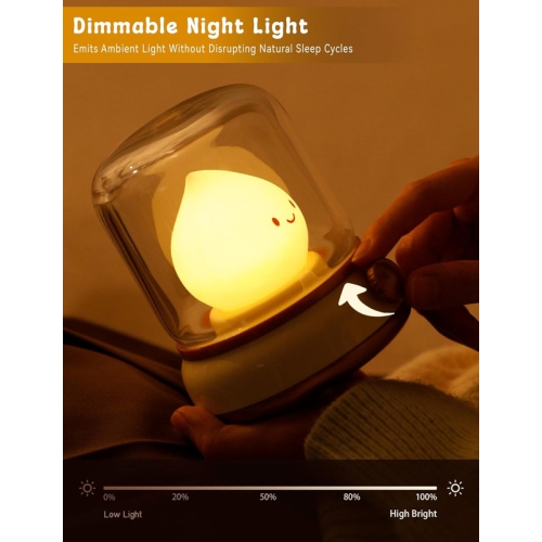 Ghost Campfire Night Light,Cute Kerosene Lamp,Silicone Flame Amber Light,Adjustable Dimmable Rechargeable Night Light for Kids,Girls,Teenager Kids