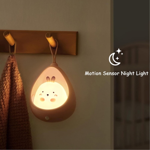 Cute Kitty Motion Sensor Night Light Wall Lamp,Rechargable,Bedroom Decoration for Kids Baby Toddler Teen Gift