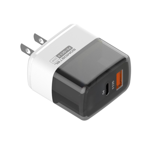 YODHA WIRELESS  20W Dual USB C Wall Charger Pd+Qc 3.0 (Free Charging USB C -Lightning Cable) USB Wall Plug Multiport Type Adapter Fast Charging Block
