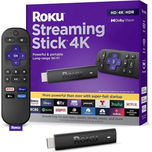 Roku Streaming Device 4K/HDR/Dolby Vision with Roku Voice Remote and TV Controls