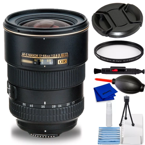 Objectif AF-S DX 17&nbsp;mm 55&nbsp;mm f/2,8G IF-ED Zoom-NIKKOR de Nikon 2147 - Ensemble d'accessoires 7PC mm