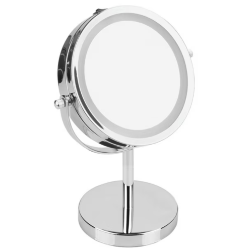 Mehiaz Lighted Vanity Mirror 10", Chrome, Make-up Mirror with integrated light
