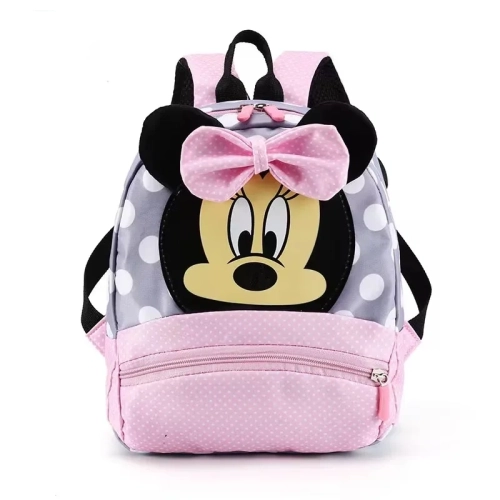 NONE  Disney Cartoon Backpack for Baby Boys Girls Minnie Mickey Mouse Children Lovely Schoolbag Kindergarten Schoolbag Kids Gift Minnie In Pink