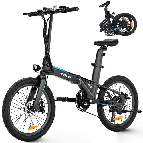 KORNORGE A9 Foldable Electric Bike 20 E Bike with 250W Motor Lightweight Frame LED Headlight Shimano 7 Speed 3 Modes 15.5 MPH Max Speed Best Buy Canada