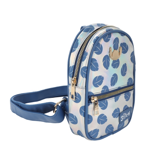 Lilo & Stitch Leaves All Over Print Shiny Mini Sling Backpack