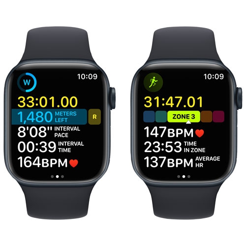 Apple Watch Series 8 (GPS) 41mm Midnight Aluminum Case with Midnight Sport Band - Medium / Large by APPLE - Refurbished condition - Image 4