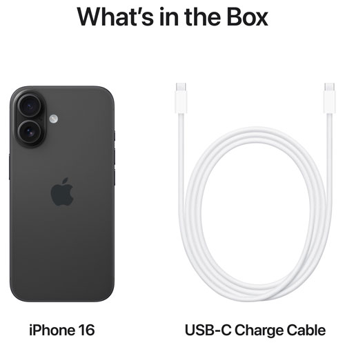 Bell Apple iPhone 16 256GB - Black - Monthly Financing