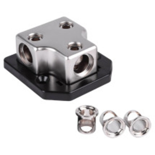 Skar Audio SK-DIST-BLK3 1 x 1/0 or 4 Gauge to 2 x 1/0 or 4 Gauge Power Distribution Block