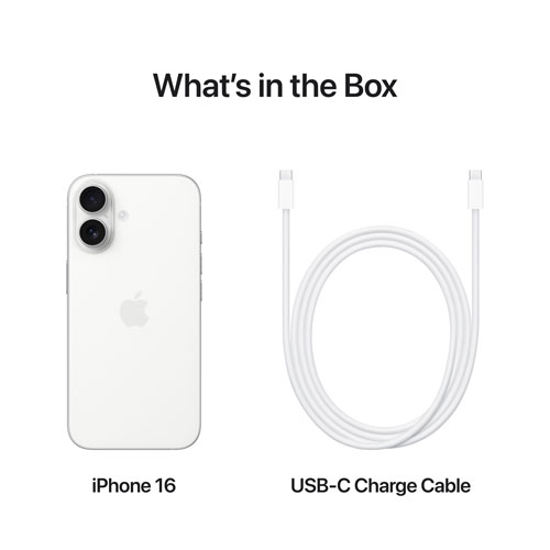 Virgin Plus Apple iPhone 16 128GB - White - Monthly Financing