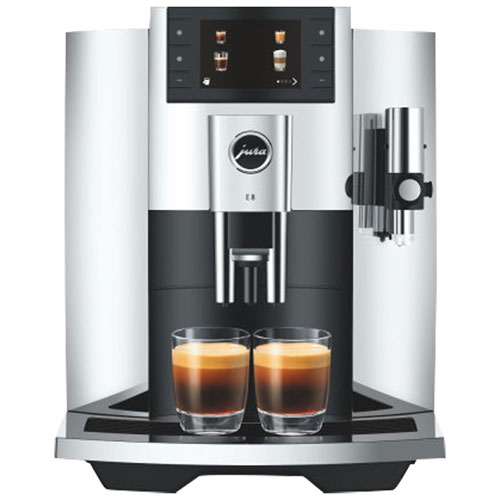 Jura E8 Automatic Espresso Machine with Coffee Grinder - Piano White