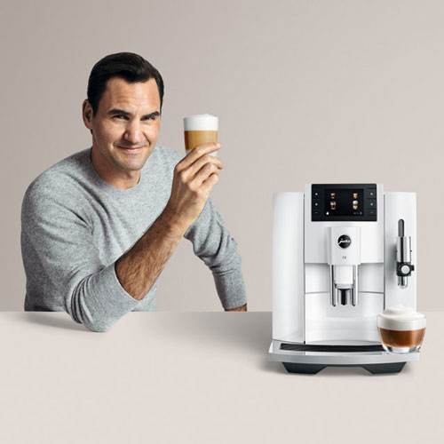 Jura E8 Automatic Espresso Machine with Coffee Grinder - Piano White