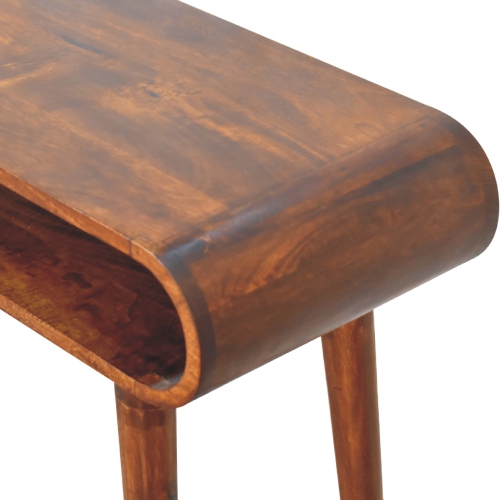 Artisan Furniture Solid Wood Amaya Nordic Style Console Table In Chestnut Finish