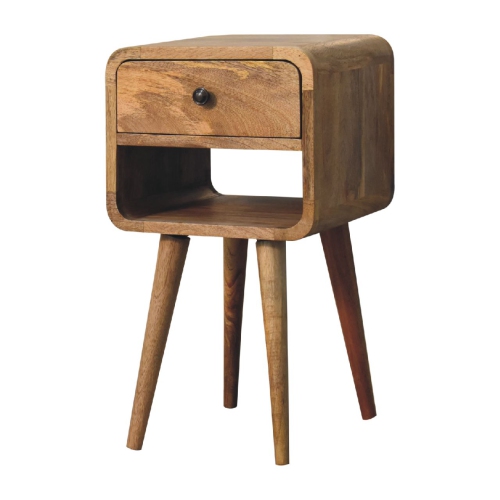 Artisan Furniture Solid Wood Mini Curve Lower Nightstand In Oak-ish Finish