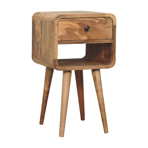Artisan Furniture Solid Wood Mini Curve Lower Nightstand In Oak-ish Finish