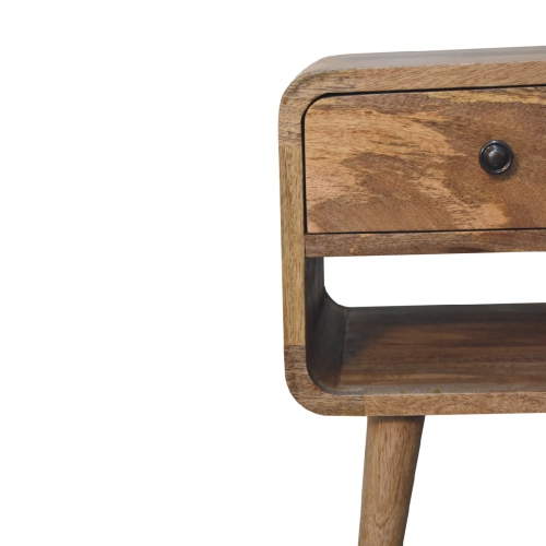 Artisan Furniture Solid Wood Mini Curve Lower Nightstand In Oak-ish Finish