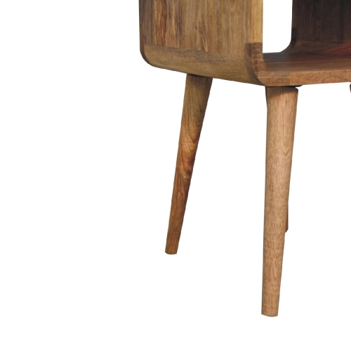 Artisan Furniture Solid Wood Mini Curve Lower Nightstand In Oak-ish Finish