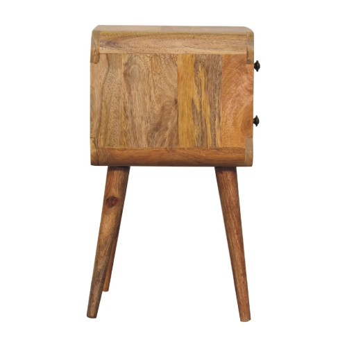 Artisan Furniture Solid Wood Mini Curved Nightstand In Oak-ish Finish