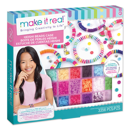 Ensemble de fabrication de bijoux avec étui et perles Heishi de Make It Real - 3356 pièces