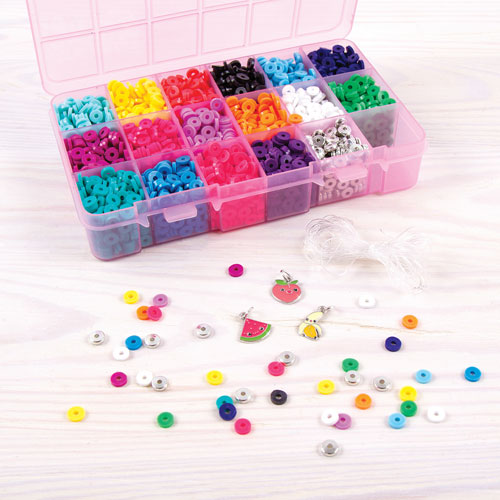Make It Real DIY Heshi Beads Jewelry Making Set with Case - 3356 Pieces