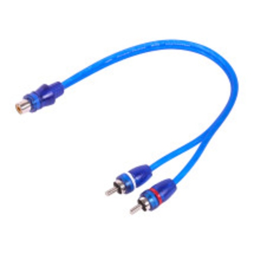 SKAR AUDIO  Skarrca-1F2M 1-Female to 2-Male Rca Y-Adapter Cable