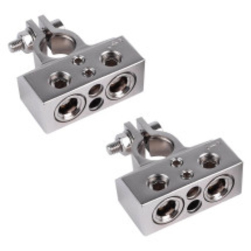 Skar Audio SK-BATTERMS1 2 x 0/4 Gauge and 2 x 8/10 Gauge Top Post Heavy Duty Positive and Negative Battery Terminals