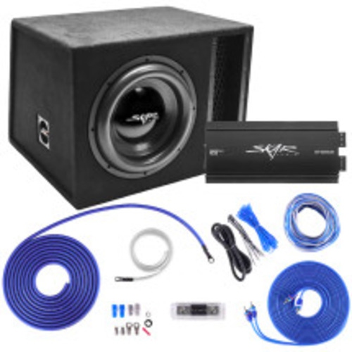 Skar Audio BNDLE-EVL-1X12D2 Single 12" 1250W RMS EVL Series Complete Subwoofer Package with Vented Enclosure and Amplifier