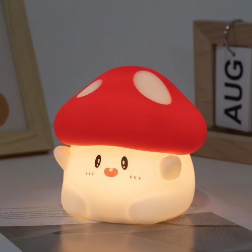 YOULIGHTS  Hug Mushroom Lamp, Cute Mushroom Night Light, 2 Levels Dimmable Night Lamp, Led Squishy Night Light for Kids Sleep, Rechargeable Bedside