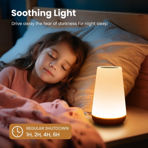 Night Light, Dimmable Touch Lamp for Bedroom, Portable Table Bedside Lamp, 5 Brightness & 13 RGB Colors, Night Lights for Bedroom/Baby
