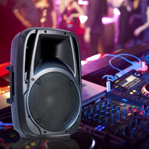 Costway 1600W 2-Way Powered Speakers, Portable PA Speaker System with 2 Speaker Stands and Microphone, Professional DJ Speakers with Bluetooth,