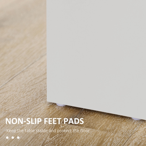 HOMCOM – Table de salle à manger de 47 po pour 4-6 personnes, table de cuisine rectangulaire moderne avec effet bois pour salle à manger,