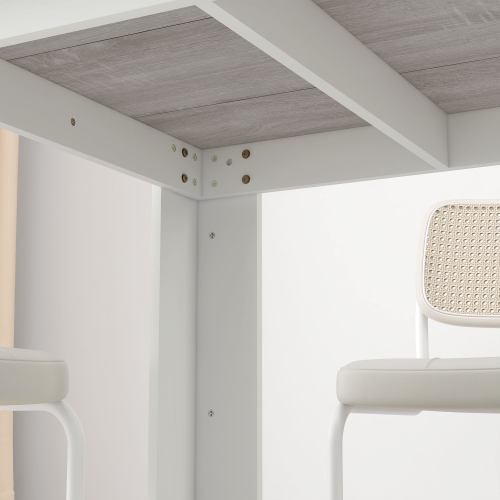 HOMCOM – Table de salle à manger de 47 po pour 4-6 personnes, table de cuisine rectangulaire moderne avec effet bois pour salle à manger,